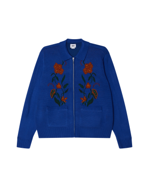 FLORAL ZIP CARDIGAN